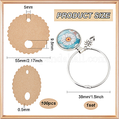 Daisy Flower Pattern Alloy & Glass Pendant Stitch Markers&nbsp;HJEW-AB00562
