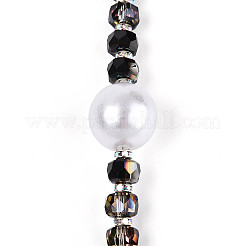 Acrylic & Glass & ABS Plastic Pearl & Alloy & Polymer Clay Pave Rhinestone Beads Strands&nbsp;MAK-T011-08M