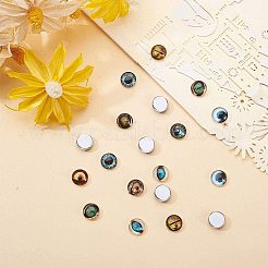 Animal Eye Pattern Glass Cabochons&nbsp;GLAA-SC0001-06-10mm