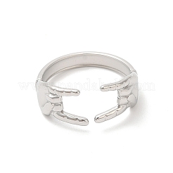 Non-Tarnish 304 Stainless Steel Hands Open Cuff Rings for Women&nbsp;RJEW-L107-002P