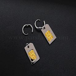 Two Tone 304 Stainless Steel Hoop Earrings&nbsp;AR9873
