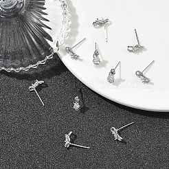 SHEGRACE Teardrop Brass Micro Pave Clear Cubic Zirconia Stud Earrings&nbsp;XGRQ4N877-701P