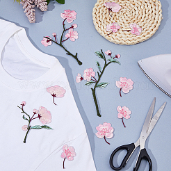 11Pcs 7 Styles Rayon Iron on/Sew on Cloth Patches&nbsp;PATC-FH0001-37