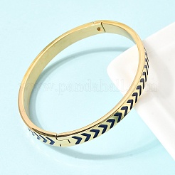 304 Stainless Steel Enamel Hinged Bangles&nbsp;BJEW-D408-35G