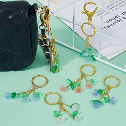 20Pcs 5 Colors Glass Keychain&nbsp;KEYC-FH00057