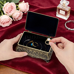 European Retro Engraved Brass Jewelry Boxes&nbsp;CON-PH0003-80