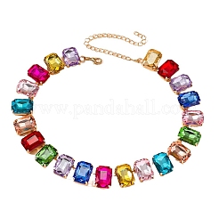 Alloy Colorful Rhinestone Cup Chain Necklaces for Women&nbsp;FS-WG72CA4-01