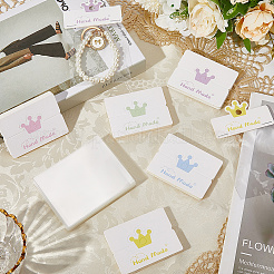 100Pcs 5 Colors Crown Printed Folding Paper Card Header with 100Pcs OPP Cellophane Bags&nbsp;CDIS-SP0001-30