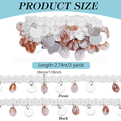 3 Yards Ethnic Style Cotton Fringe Lace Ribbon&nbsp;OCOR-WH0100-35F