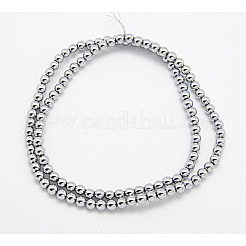 PVD Vacuum Plating Platinum Plated Hematite Beads Strands&nbsp;X-G-D010-1