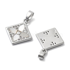 Brass Micro Pave Cubic Zirconia Pendants&nbsp;KK-L222-016P