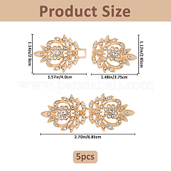 5Pcs Alloy & Crystal Rhinestone Snap Lock Clasps&nbsp;FIND-FH0008-91G