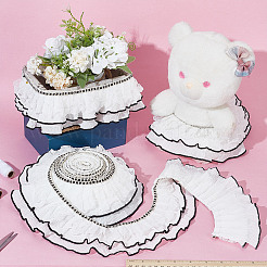 5 Yards Polyester Pleated Lace Ribbon&nbsp;OCOR-DC0001-22