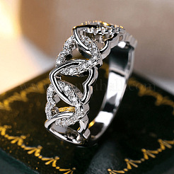 Alloy with Crystal Rhinestone Finger Rings for Women&nbsp;FS-WGCDF69-04