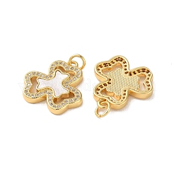 Brass Micro Pave Clear Cubic Zirconia Pendants&nbsp;KK-B083-17G-02
