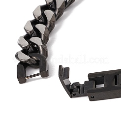 Ion Plating(IP) 304 Stainless Steel Curb Chains Bracelet for Men Women&nbsp;BJEW-B063-01B