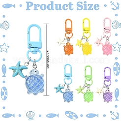 6Pcs Tortoise Luminous Resin Pendant Decorations&nbsp;HJEW-YW00192