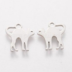 Tarnish Resistant 304 Stainless Steel Kitten Charms&nbsp;STAS-Q201-T155