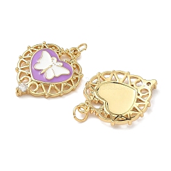 Brass Micro Pave Cubic Zirconia Pendants&nbsp;KK-P326-07G