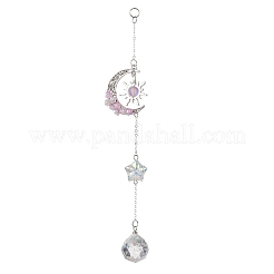 Glass & Acrylic Round Hanging Suncatchers&nbsp;HJEW-JM04646