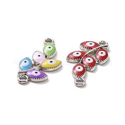 Evil Eye Alloy Enamel Links Connectors&nbsp;ENAM-A139-03P