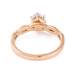 PVD Vacuum Plating 304 Stainless Steel Diamond Finger Ring for Women&nbsp;RJEW-C086-22-RG