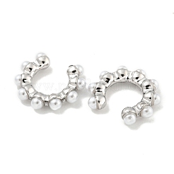 Rack Plating Brass Plastic Pearl Beads Cuff Earrings for Women&nbsp;EJEW-I302-01P