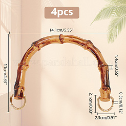 Arch Plastic Imitation Bamboo Bag Handles&nbsp;FIND-WH0139-194