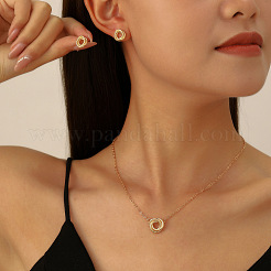 Alloy Knot Pendant Necklaces & Stud Earrings Sets for Women&nbsp;FS-WGB889B-03