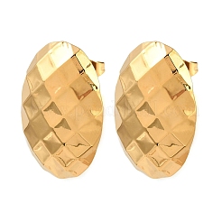 304 Stainless Steel Oval with Rhombus Stud Earrings&nbsp;EJEW-I320-21G-01