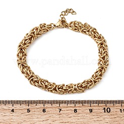 304 Stainless Steel Byzantine Chains Bracelets for Women&nbsp;BJEW-P399-01A-G