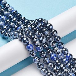 Electroplate Natural Fire Crackle Agate Beads Strands&nbsp;G-G0006-A01-02