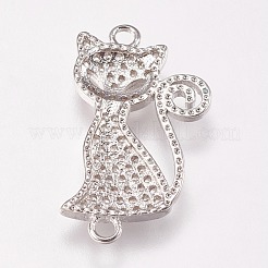 Brass Micro Pave Cubic Alloy Kitten Links Connectors&nbsp;ZIRC-A009-43P