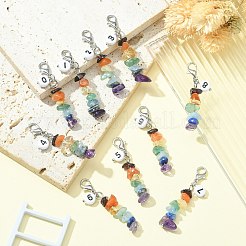 Chakra Natural Gemstone Chips Pendant Decoration&nbsp;HJEW-JM01081