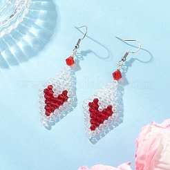 304 Stainless Steel Rhombus Dangle Earrings&nbsp;EJEW-MZ00618