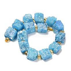 Electroplated Natural Druzy Agate Beads Strands&nbsp;G-G289-01G