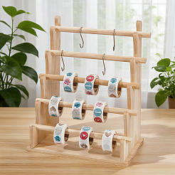 5-Tier Wood Jewelry Display Risers for Bracelets Necklaces Watches&nbsp;ODIS-WH0038-339B