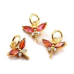 Brass Micro Pave Cubic Zirconia Charms&nbsp;KK-A156-07G-RS
