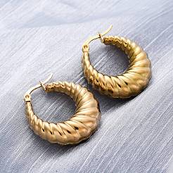 Ion Plating(IP) 304 Stainless Steel Hoop Earrings&nbsp;X-EJEW-O096-40G