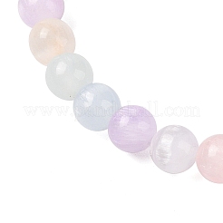 Natural Selenite Round Beaded Stretch Bracelets for Women&nbsp;G-U005-02B