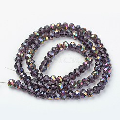 Electroplate Transparent Glass Beads Strands&nbsp;EGLA-A034-T6mm-R17