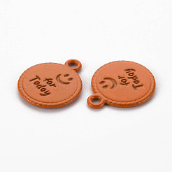 Spray Painted Alloy Pendants&nbsp;PALLOY-Q433-030F-RS