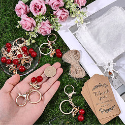 10Pcs Zinc Alloy Resin Cherry Keychains&nbsp;AJEW-BM0001-08