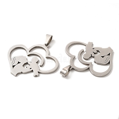 Non-Tarnish Mother's Day 201 Stainless Steel Pendants&nbsp;STAS-K251-028P