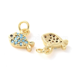 Brass Micro Pave Cubic Zirconia Pendants&nbsp;KK-U056-19G