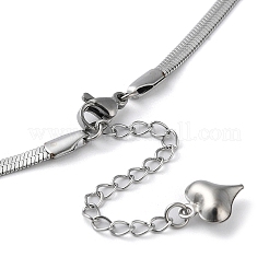 Rhinestone Wings Pendant Necklace with 304 Stainless Steel Herringbone Chains&nbsp;NJEW-C022-02P