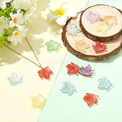 80Pcs 8 Colors Baking Paint Transparent Glass Pendants&nbsp;DGLA-FS0004-29