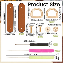 2Pcs PU Leather Suspension Clasps with Alloy D Rings&nbsp;AJEW-CL0004-98B