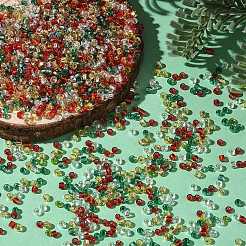 4 Colors Christmas 8/0 Glass Round Seed Beads&nbsp;SEED-X0058-01A
