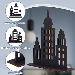 6Pcs Plywood Wooden Castle Display Decorations&nbsp;AJEW-AR0005-25